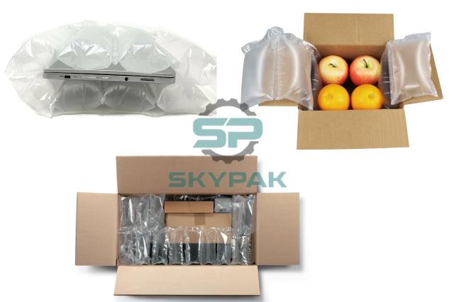 How is the air cushion packaging for cartons used?