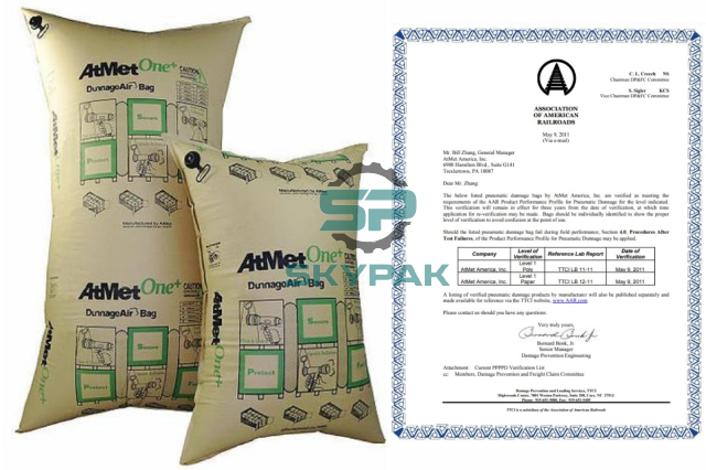 Túi khí chèn hàng container giấy Kraft đạt chứng nhận AAR