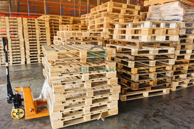 damaged wooden pallets