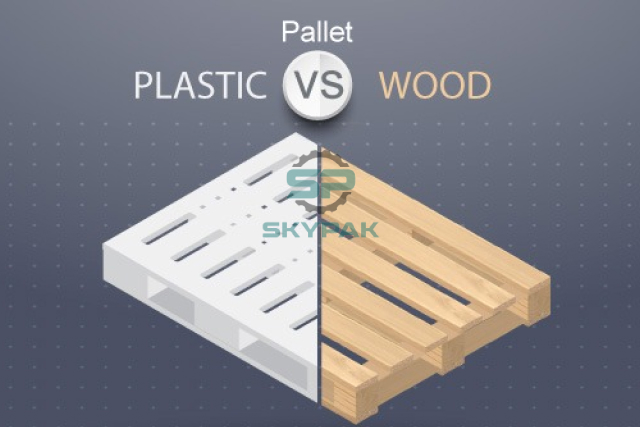 Pallets are made from wood and plastic pallets